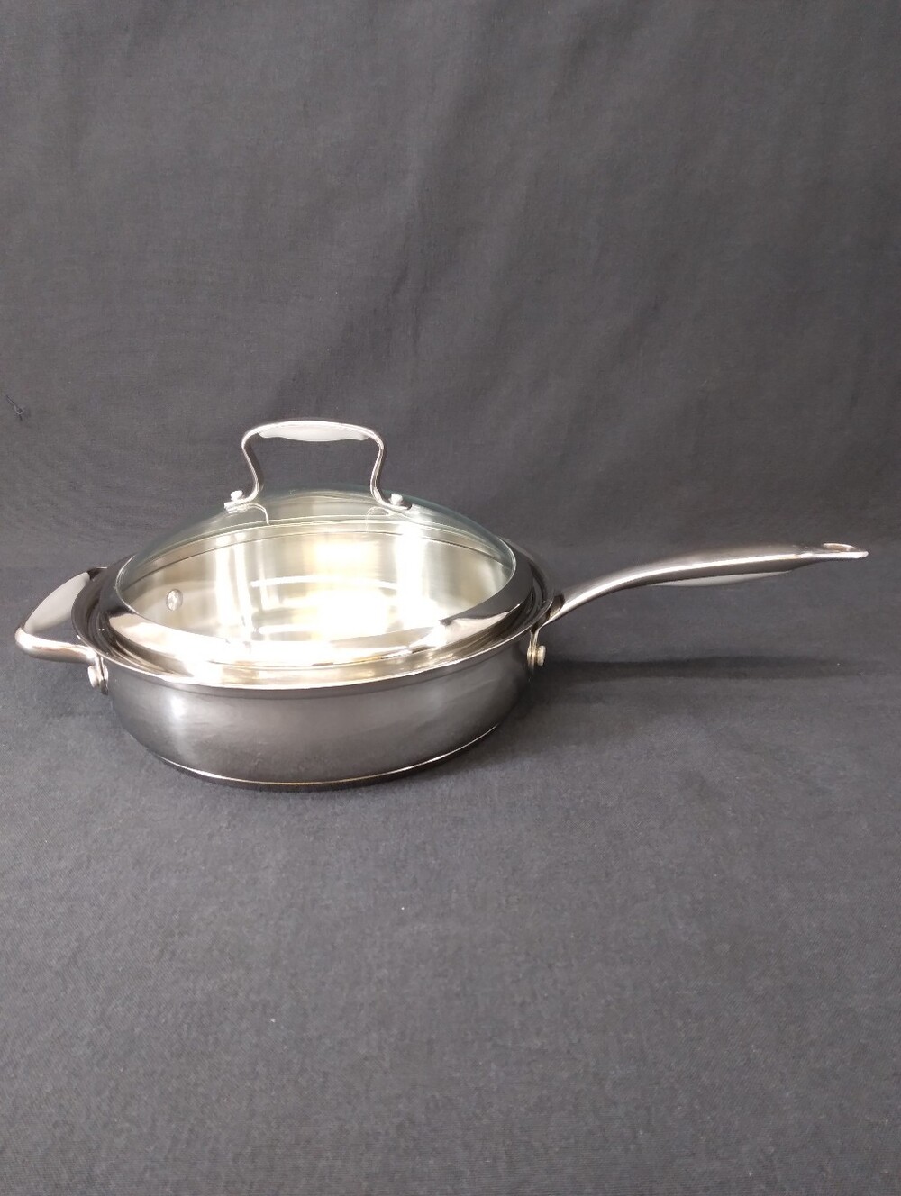 Belgique Tools of the Trade 3-qt Stainless Steel  Saucepan Skillet Lid Induction